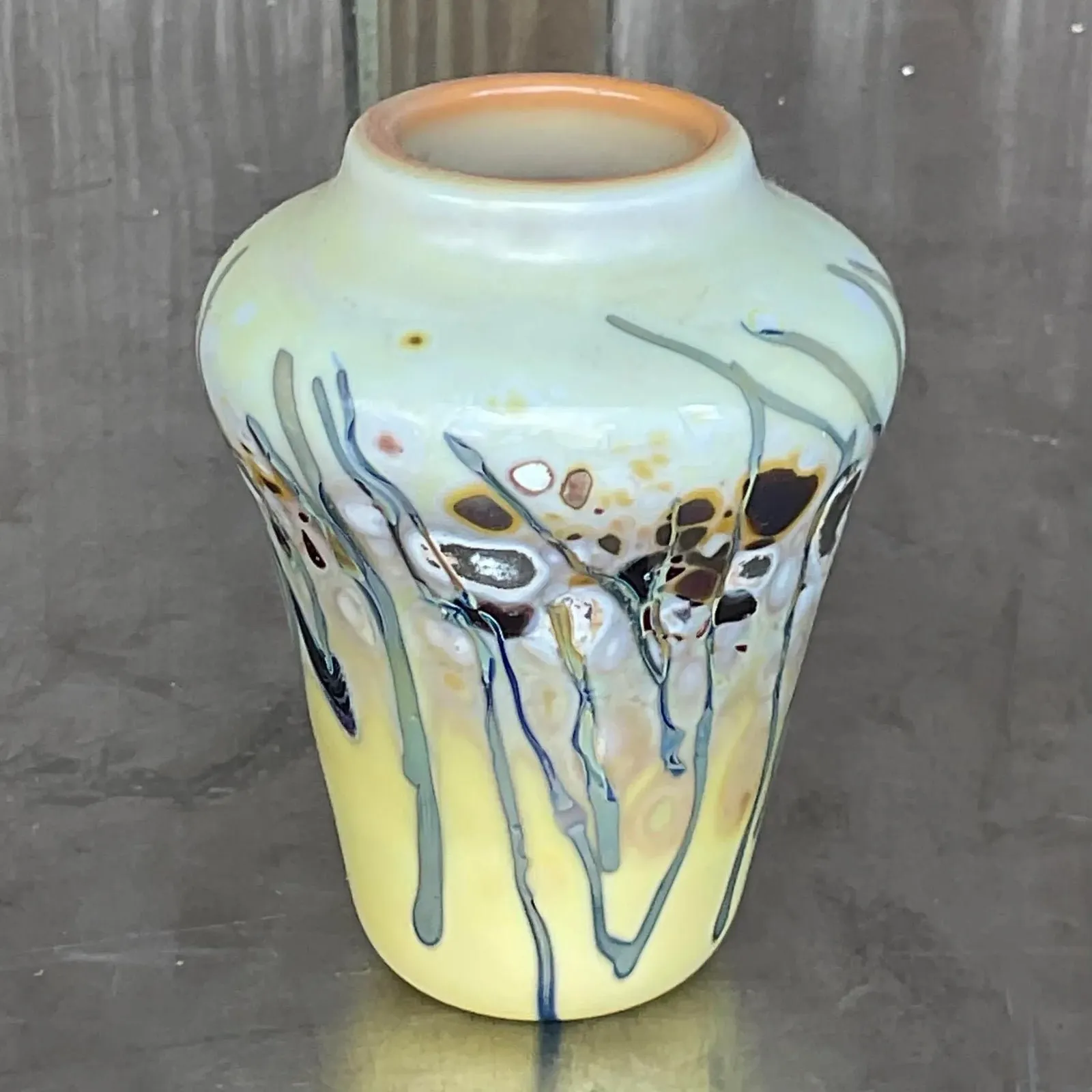 Vintage Boho Abstract Art Glass Vase — additional photo 6