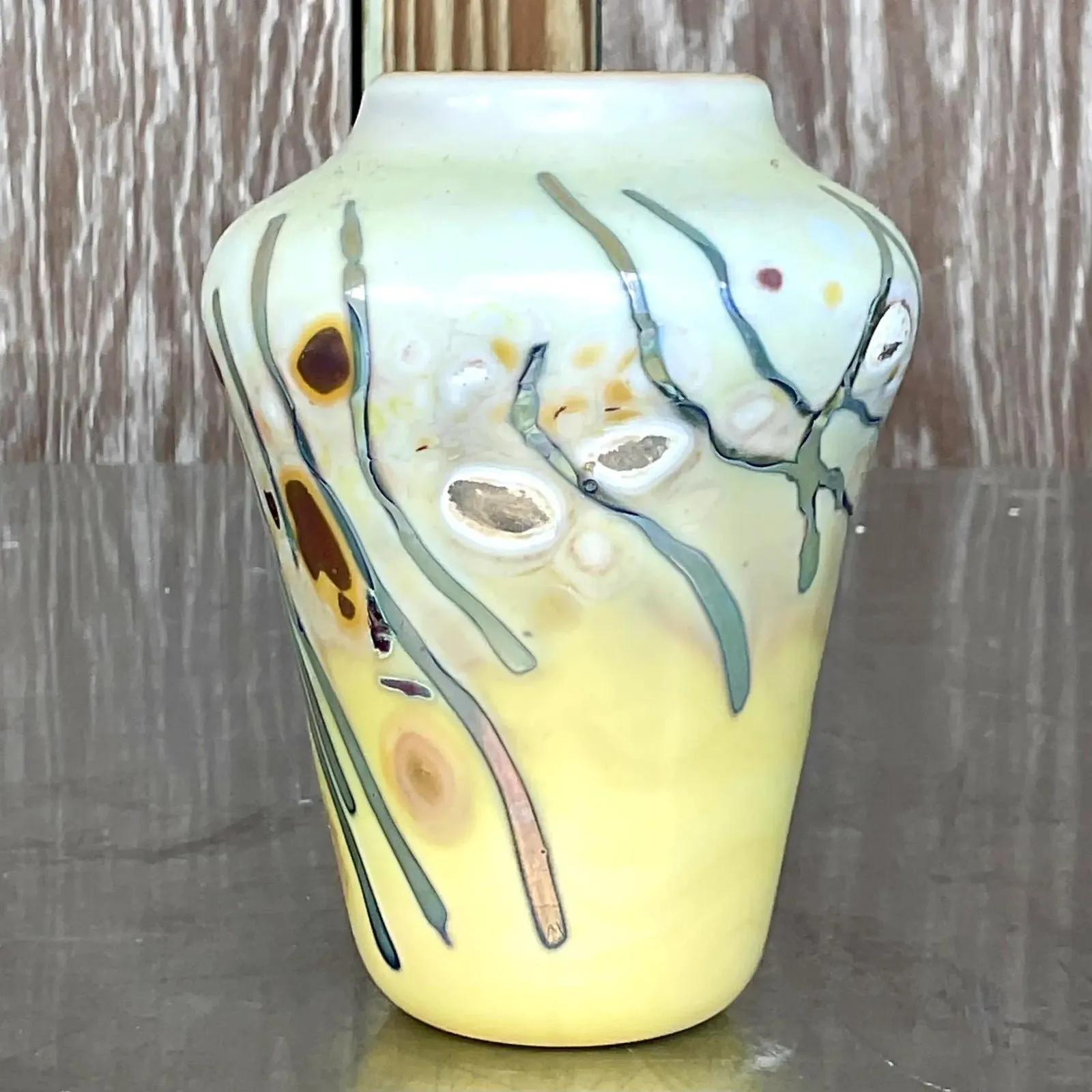 Vintage Boho Abstract Art Glass Vase — additional photo 8