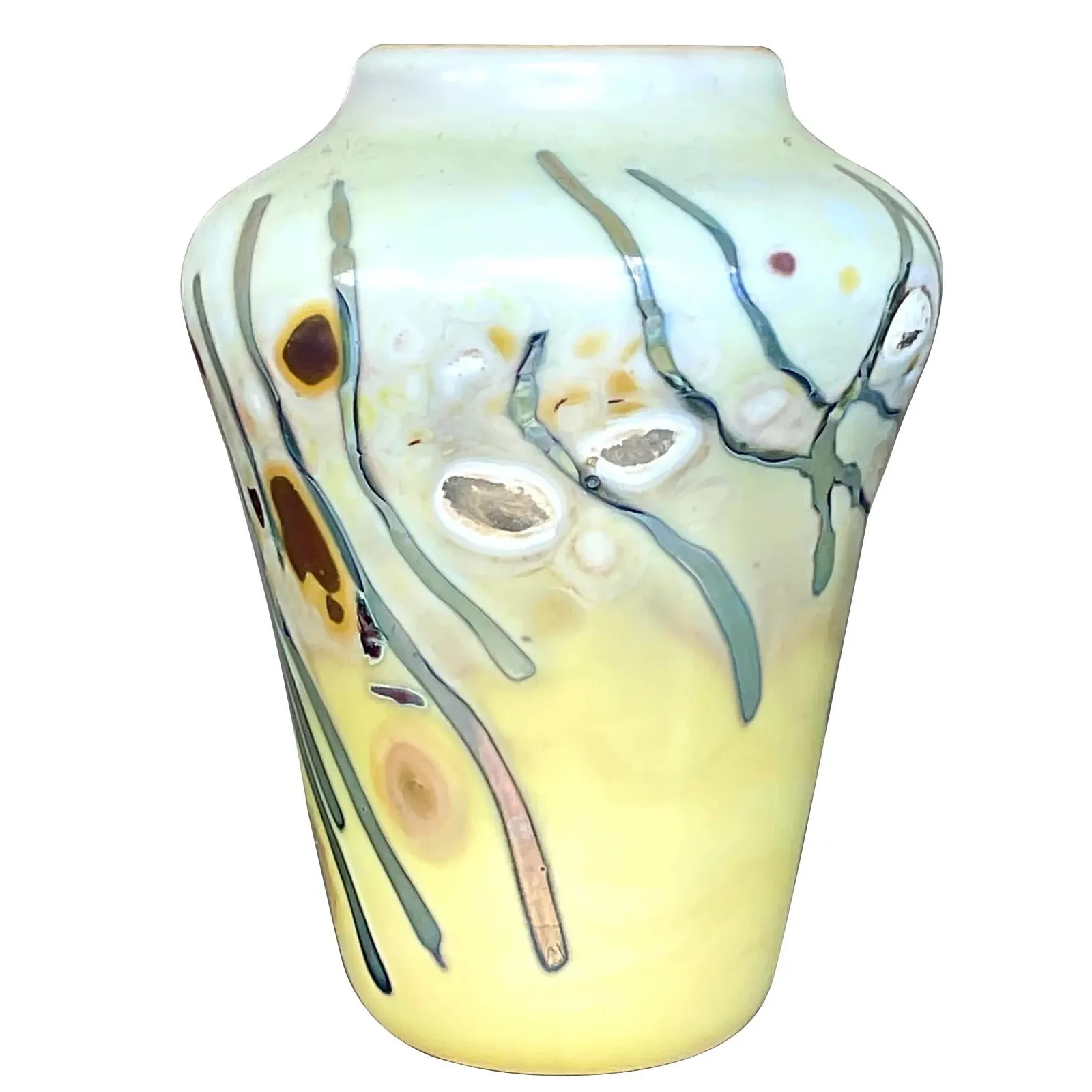 Vintage Boho Abstract Art Glass Vase — additional photo 7