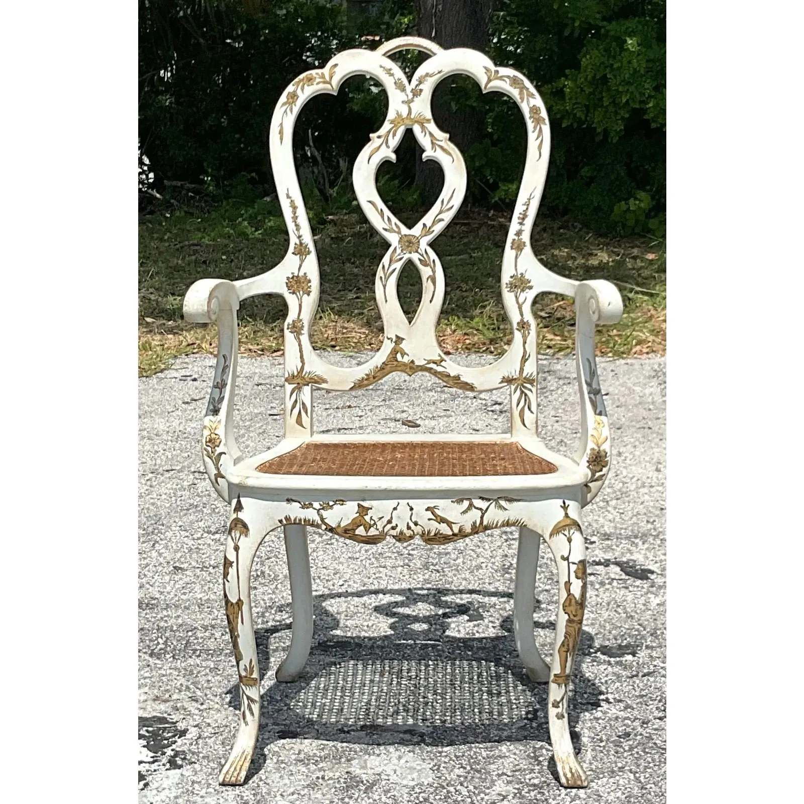 Vintage Regency Chinoiserie Chippendale Arm Chair — additional photo 6