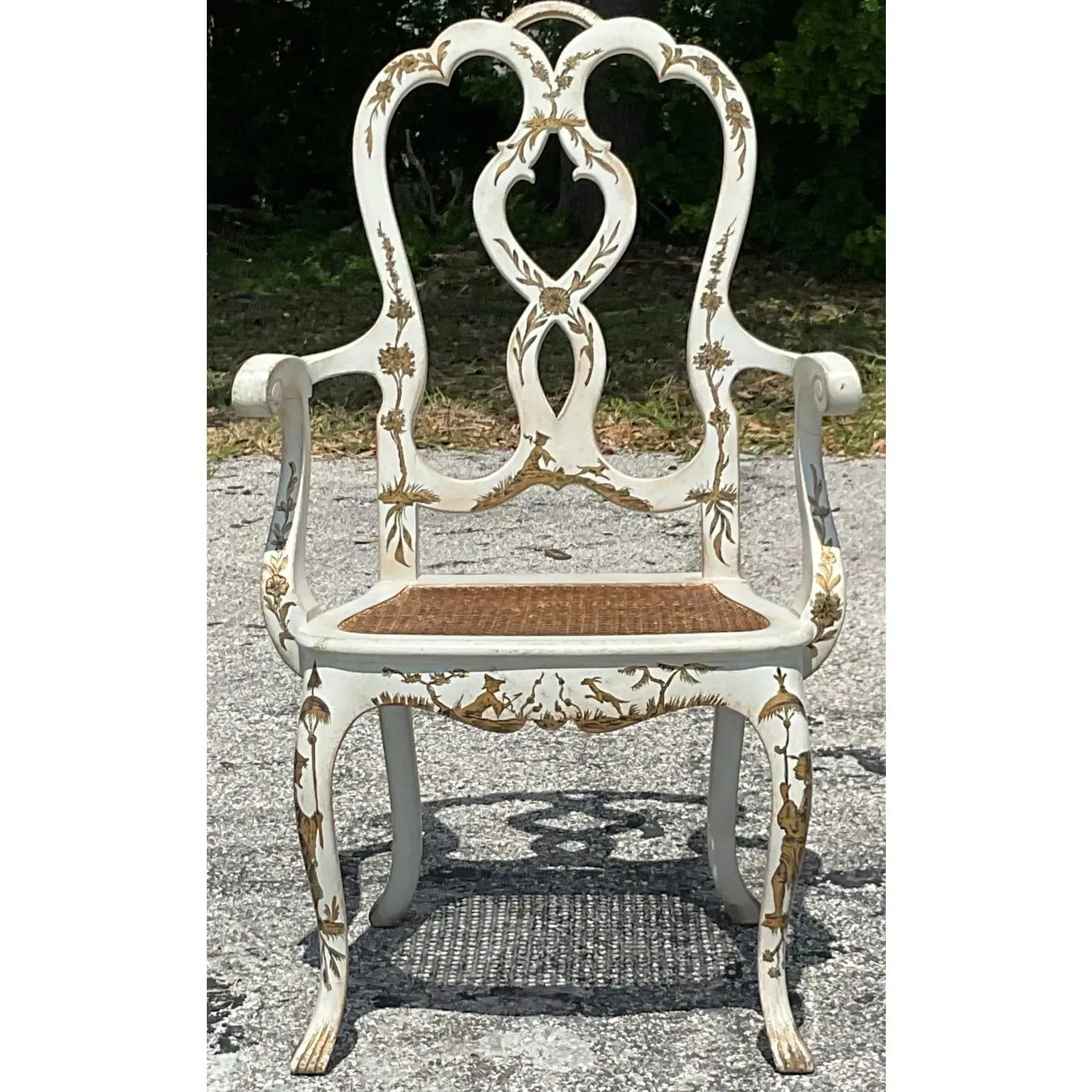 Vintage Regency Chinoiserie Chippendale Arm Chair — additional photo 2