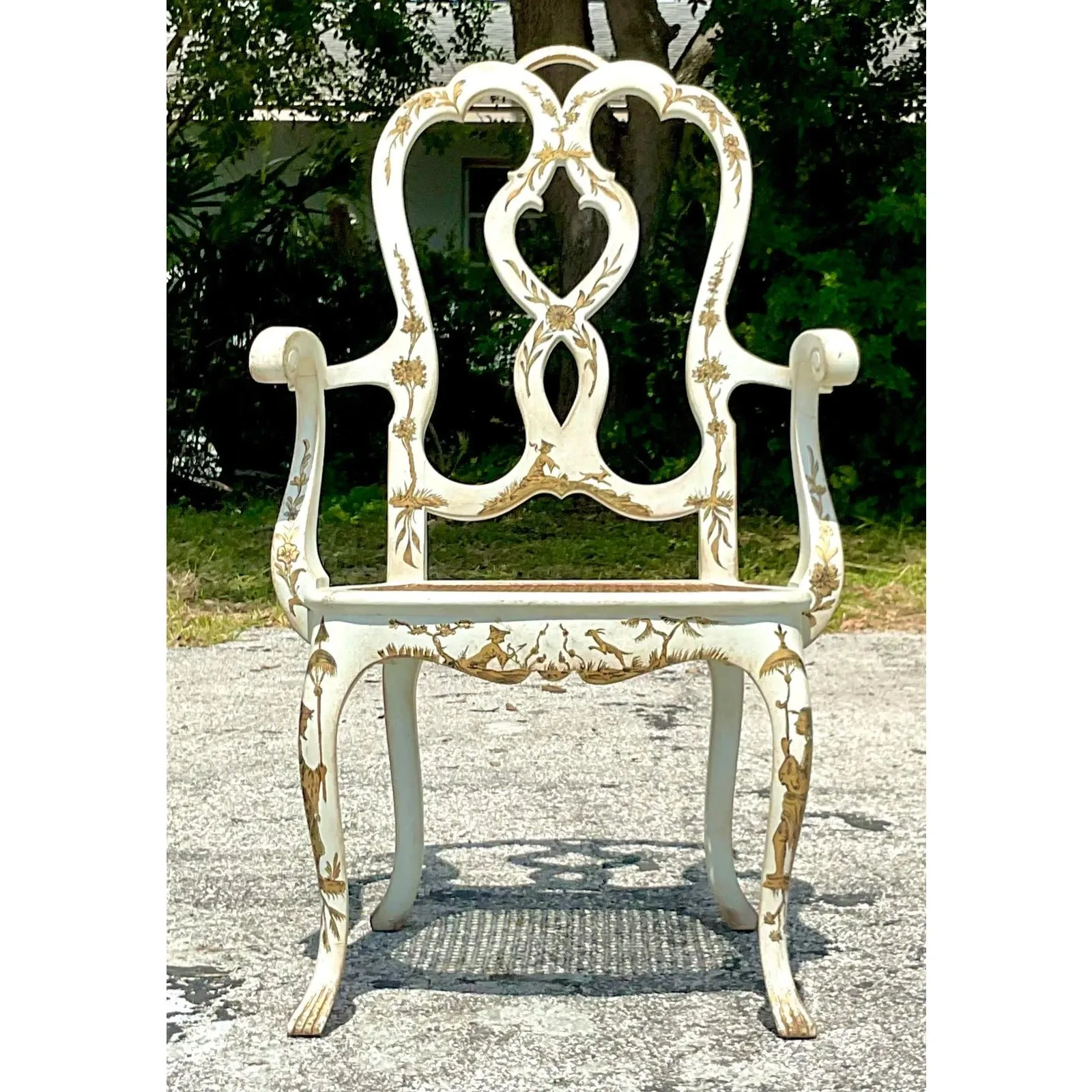 Vintage Regency Chinoiserie Chippendale Arm Chair — additional photo 8
