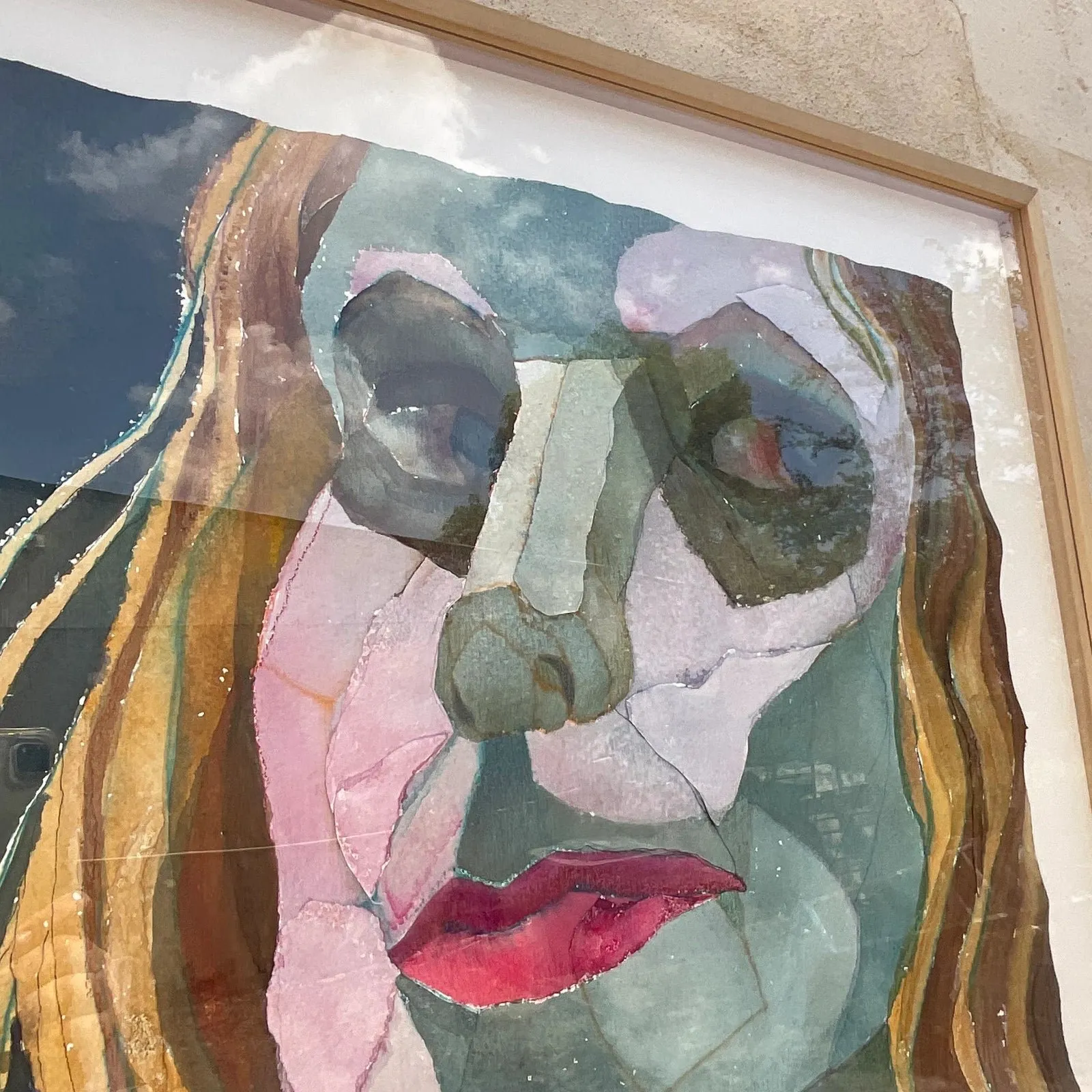 Vintage Boho Signed Original Mixed Media Painting — additional photo 5