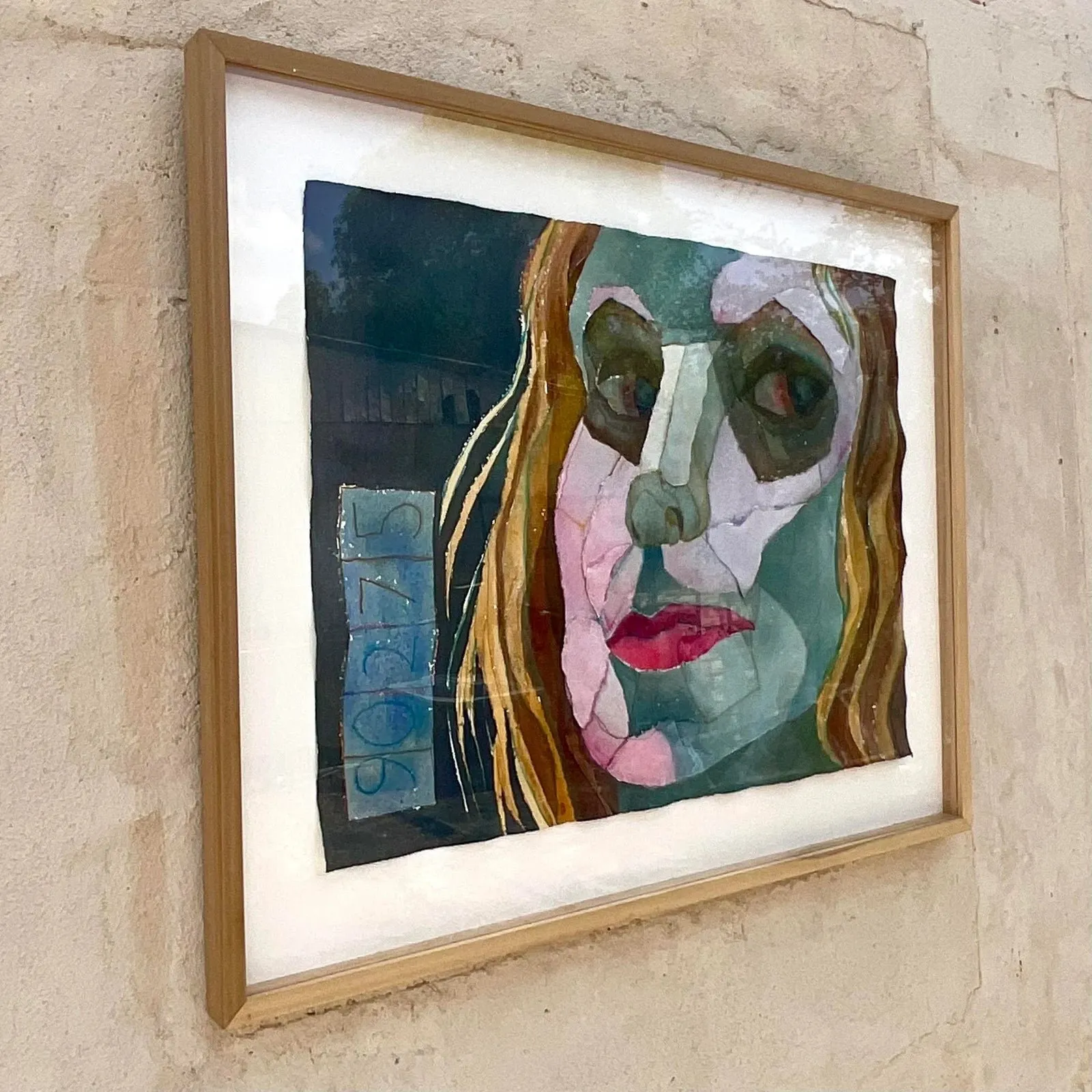 Vintage Boho Signed Original Mixed Media Painting — additional photo 7