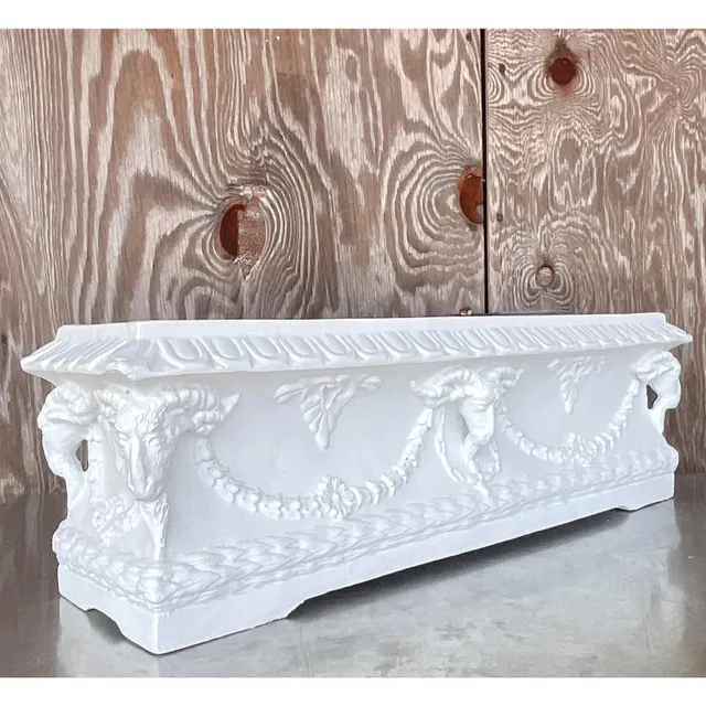 Vintage Boho Ram’s Head Planter Box — additional photo 1