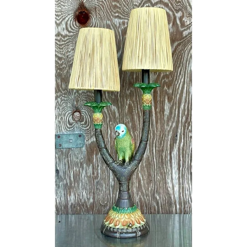 Vintage Boho Happy Parakeet Lamp — additional photo 5