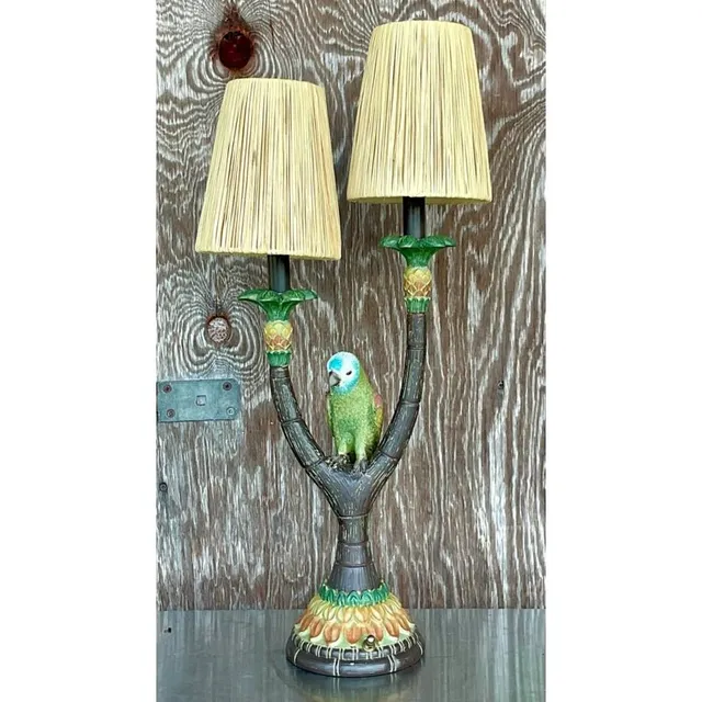 Vintage Boho Happy Parakeet Lamp — additional photo 5