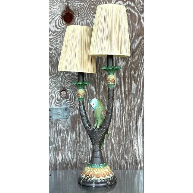 Vintage Boho Happy Parakeet Lamp — additional photo 6