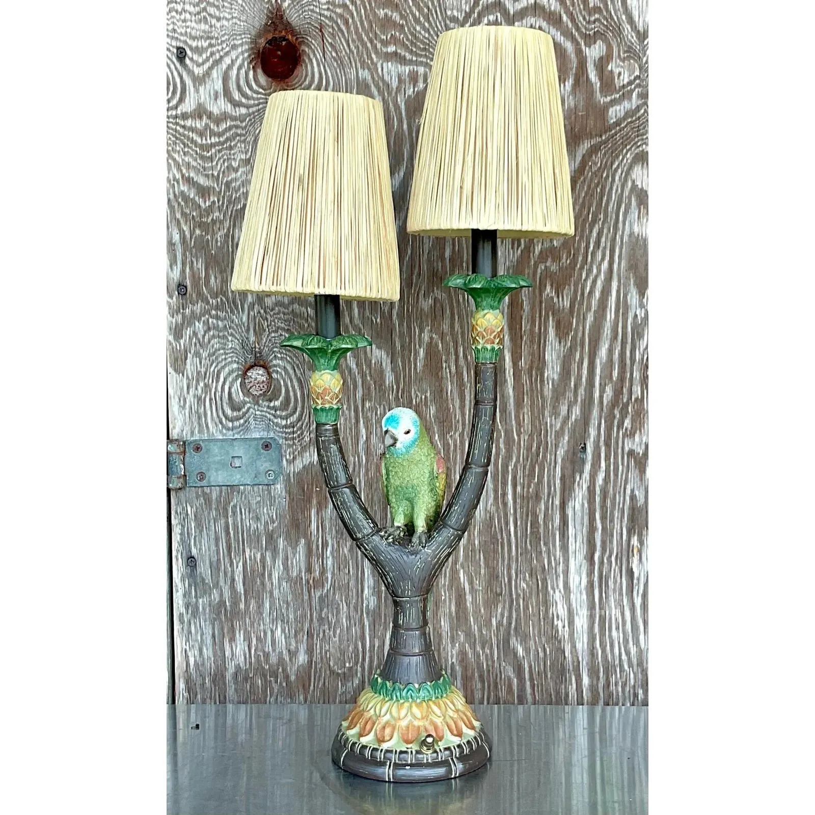 Vintage Boho Happy Parakeet Lamp — additional photo 1