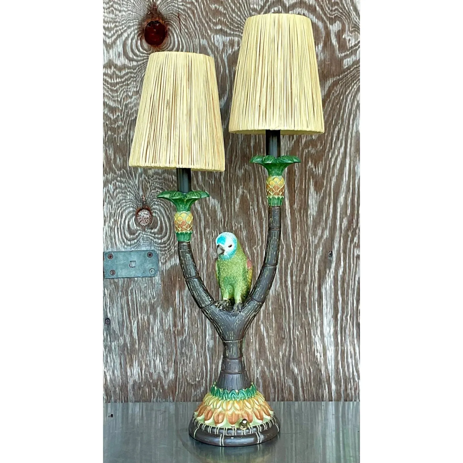 Vintage Boho Happy Parakeet Lamp — additional photo 2