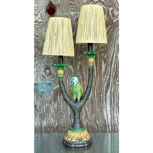 Vintage Boho Happy Parakeet Lamp — additional photo 2