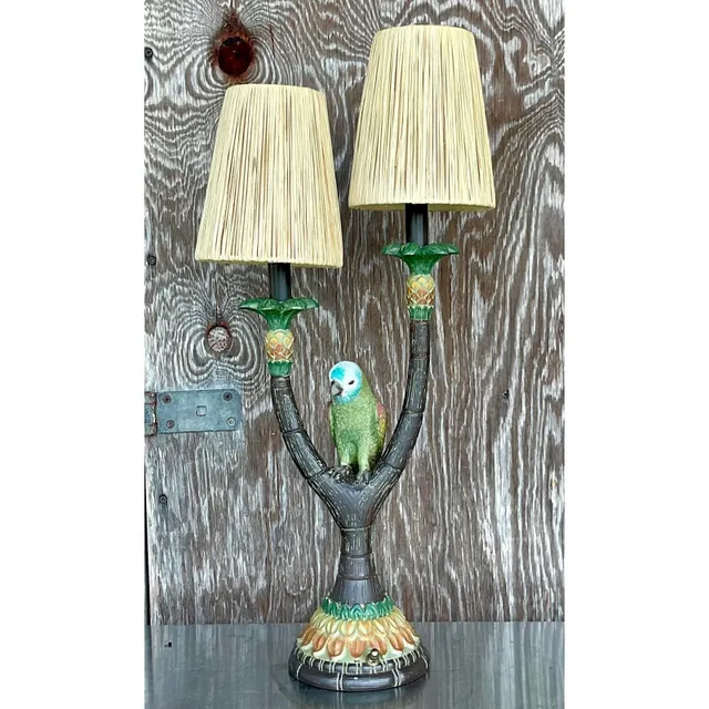Vintage Boho Happy Parakeet Lamp — additional photo 7