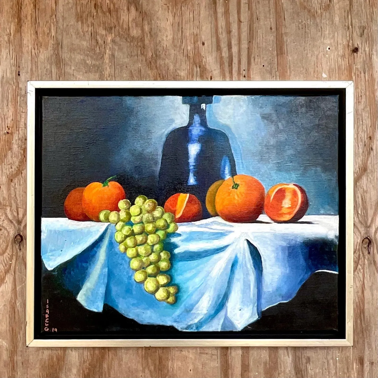 Vintage Boho Signed Original Oil Painting, Still Life on Canvas — additional photo 4