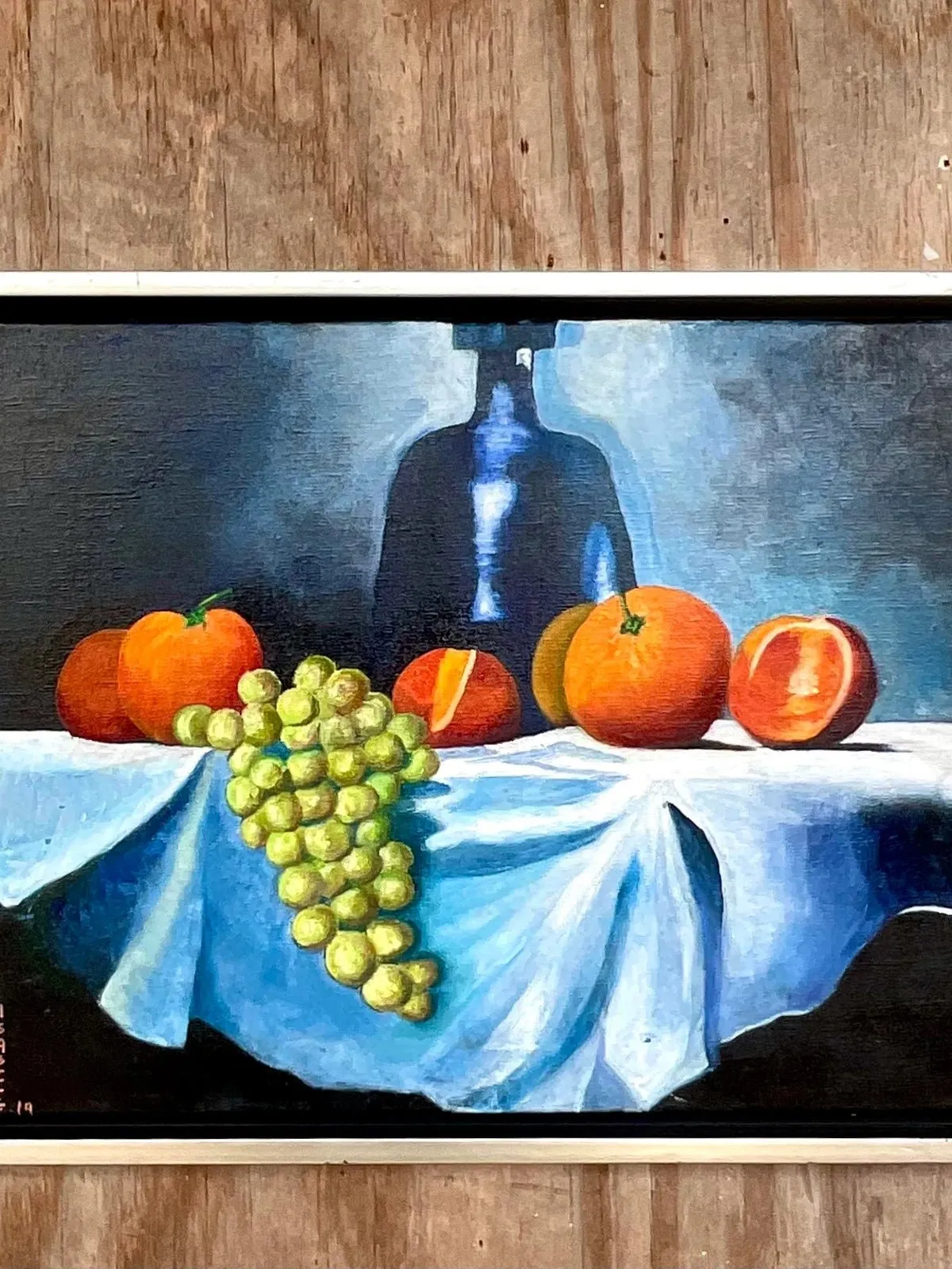 Vintage Boho Signed Original Oil Painting, Still Life on Canvas — additional photo 3
