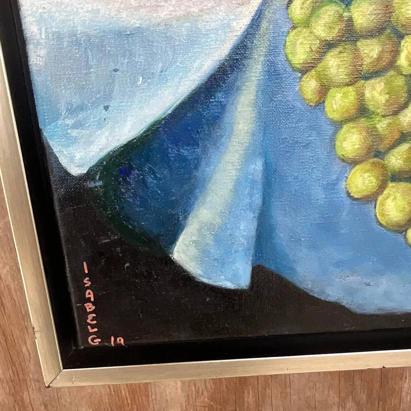 Vintage Boho Signed Original Oil Painting, Still Life on Canvas — additional photo 6