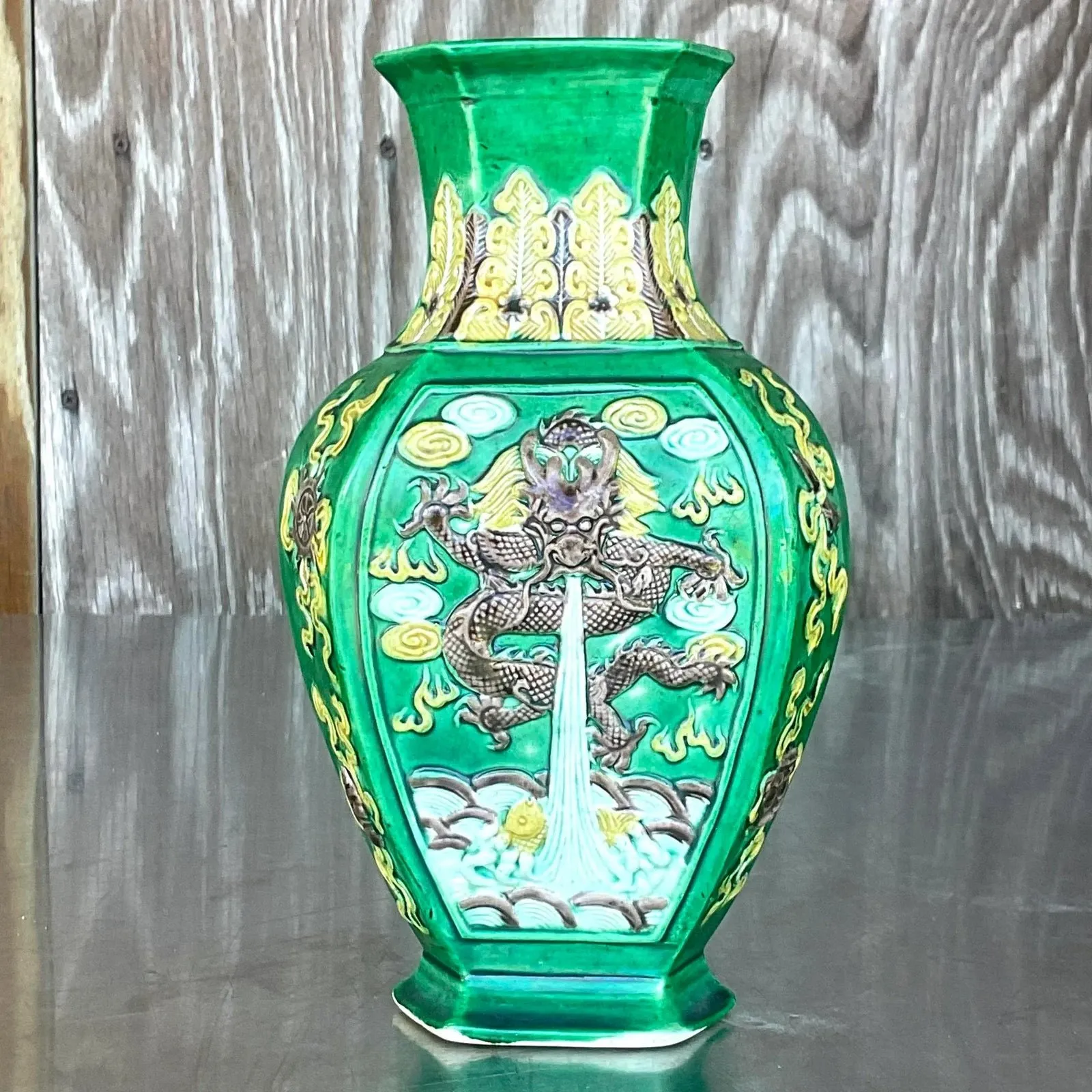 Vintage 1920s Asian Dragon Vase — additional photo 5