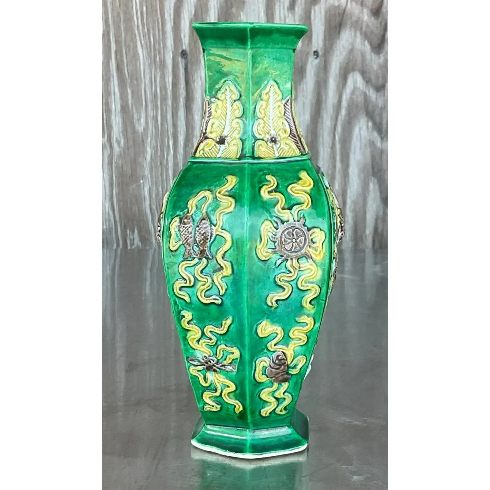 Vintage 1920s Asian Dragon Vase — additional photo 8