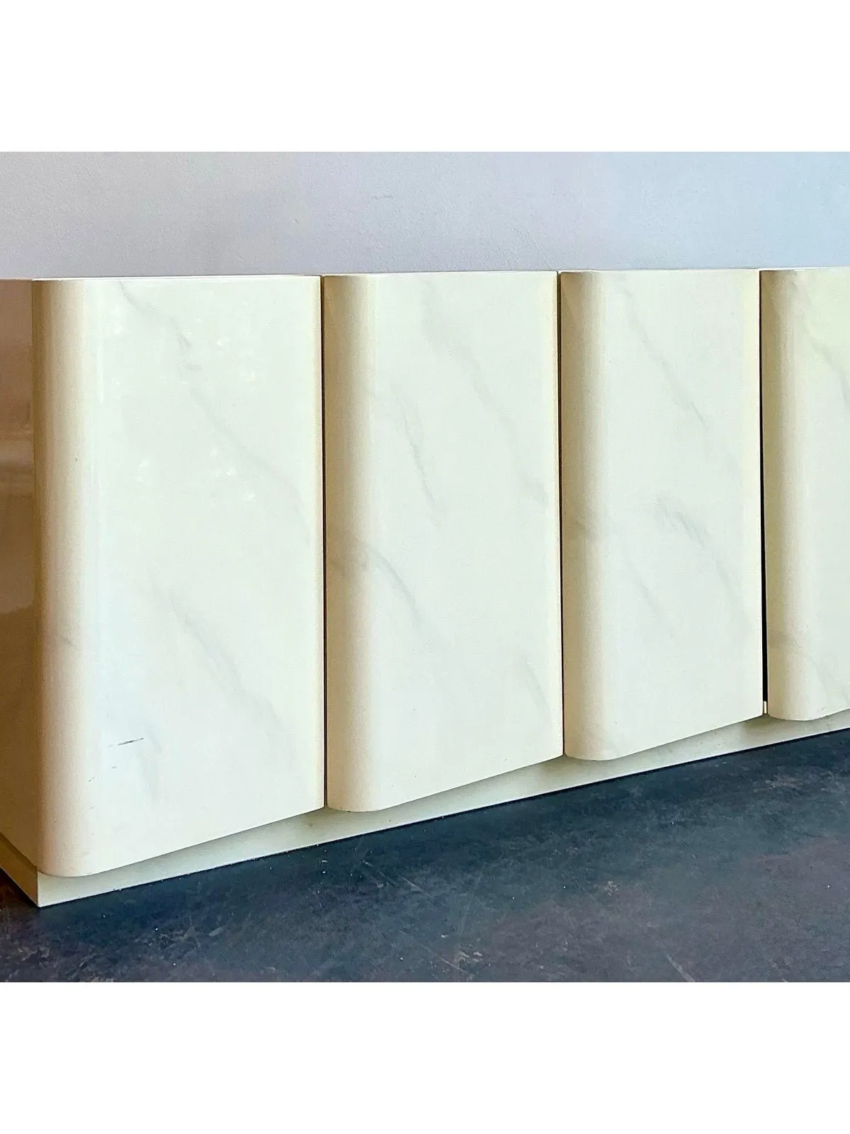 Vintage Postmodern Wave Front Credenza
