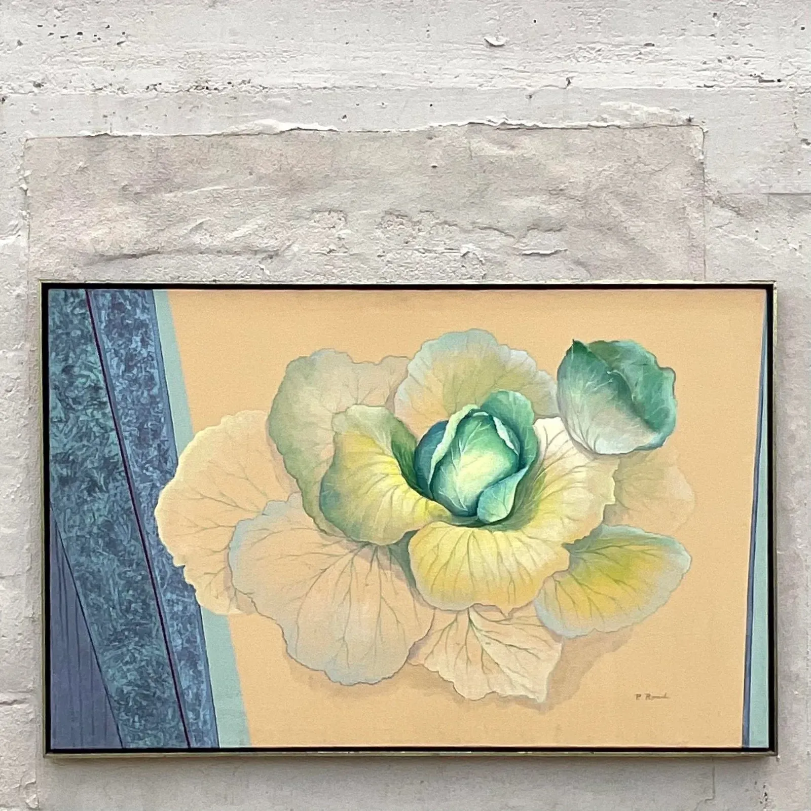 Vintage Boho Signed Original Oil Still Life on Canvas — additional photo 2