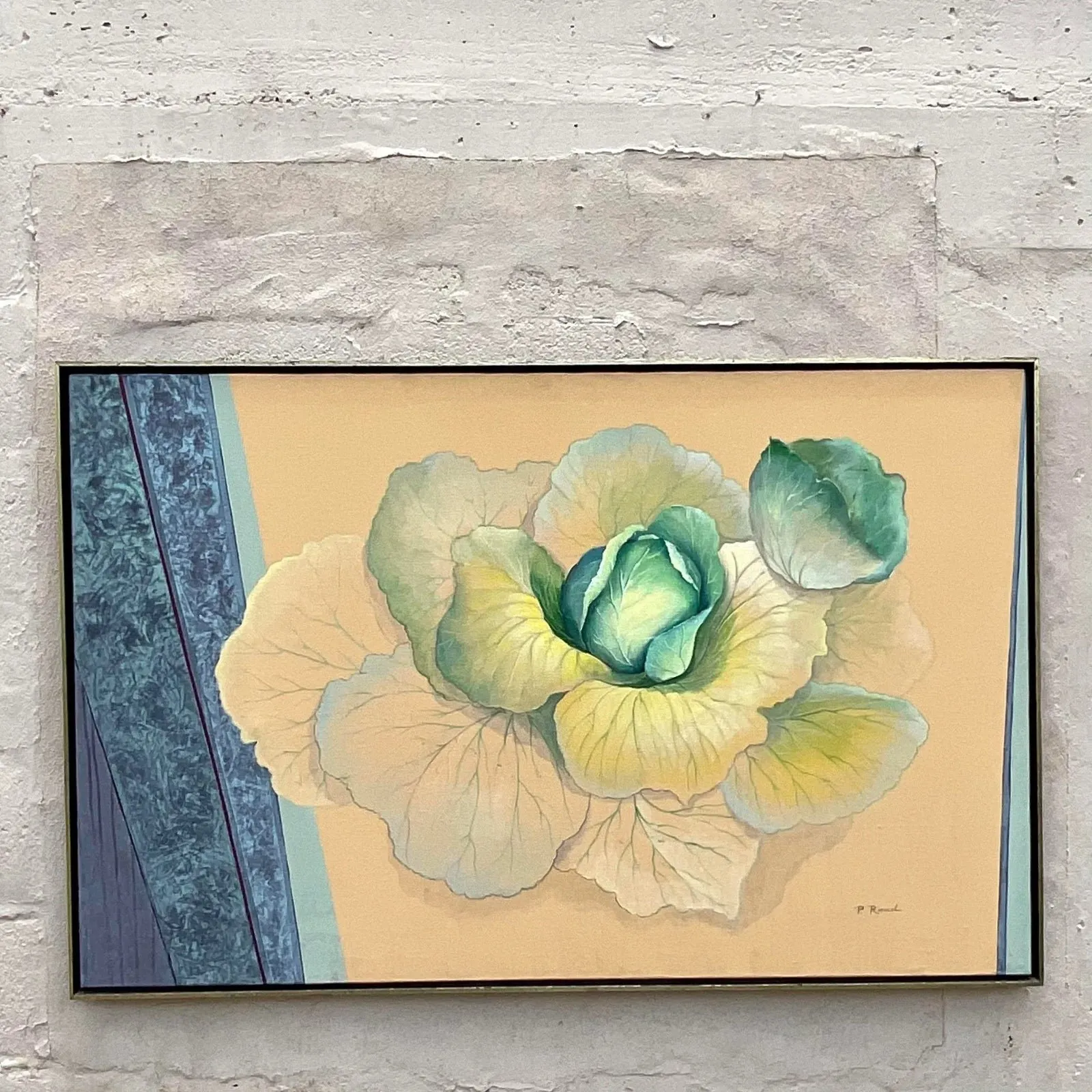 Vintage Boho Signed Original Oil Still Life on Canvas — additional photo 3