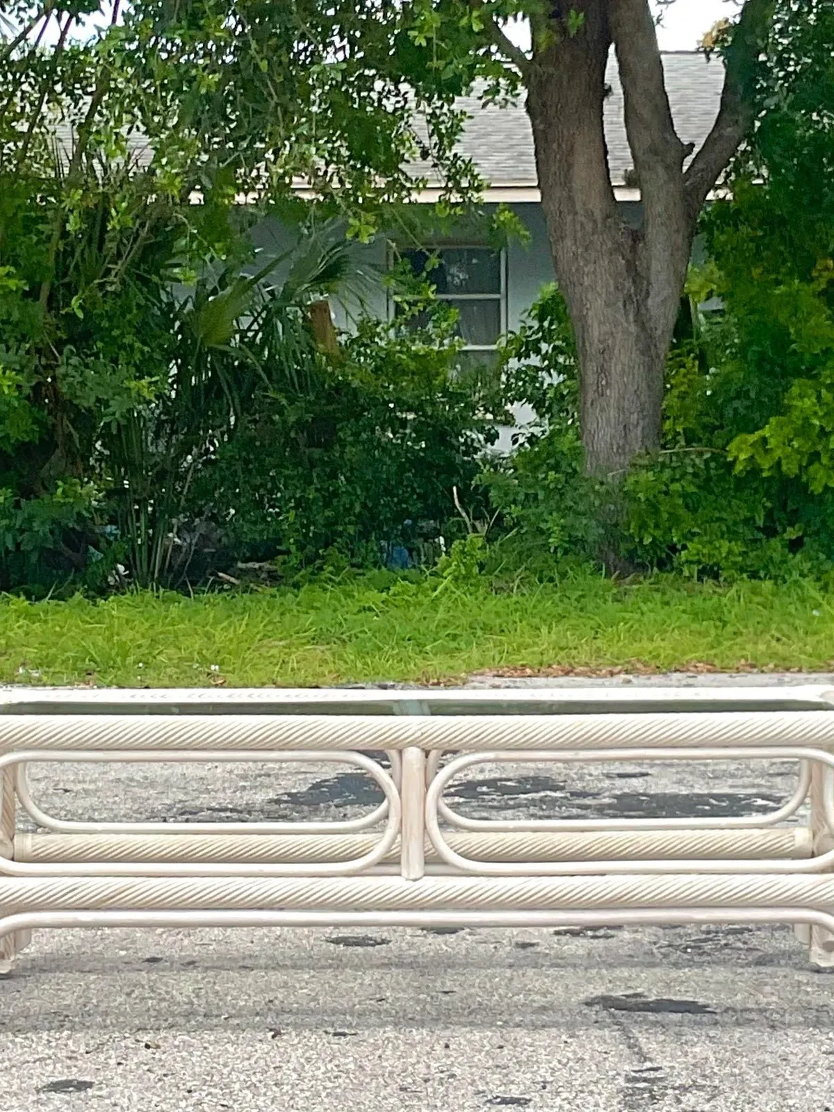 Vintage Coastal Cerused Pencil Reed Coffee Table — additional photo 5