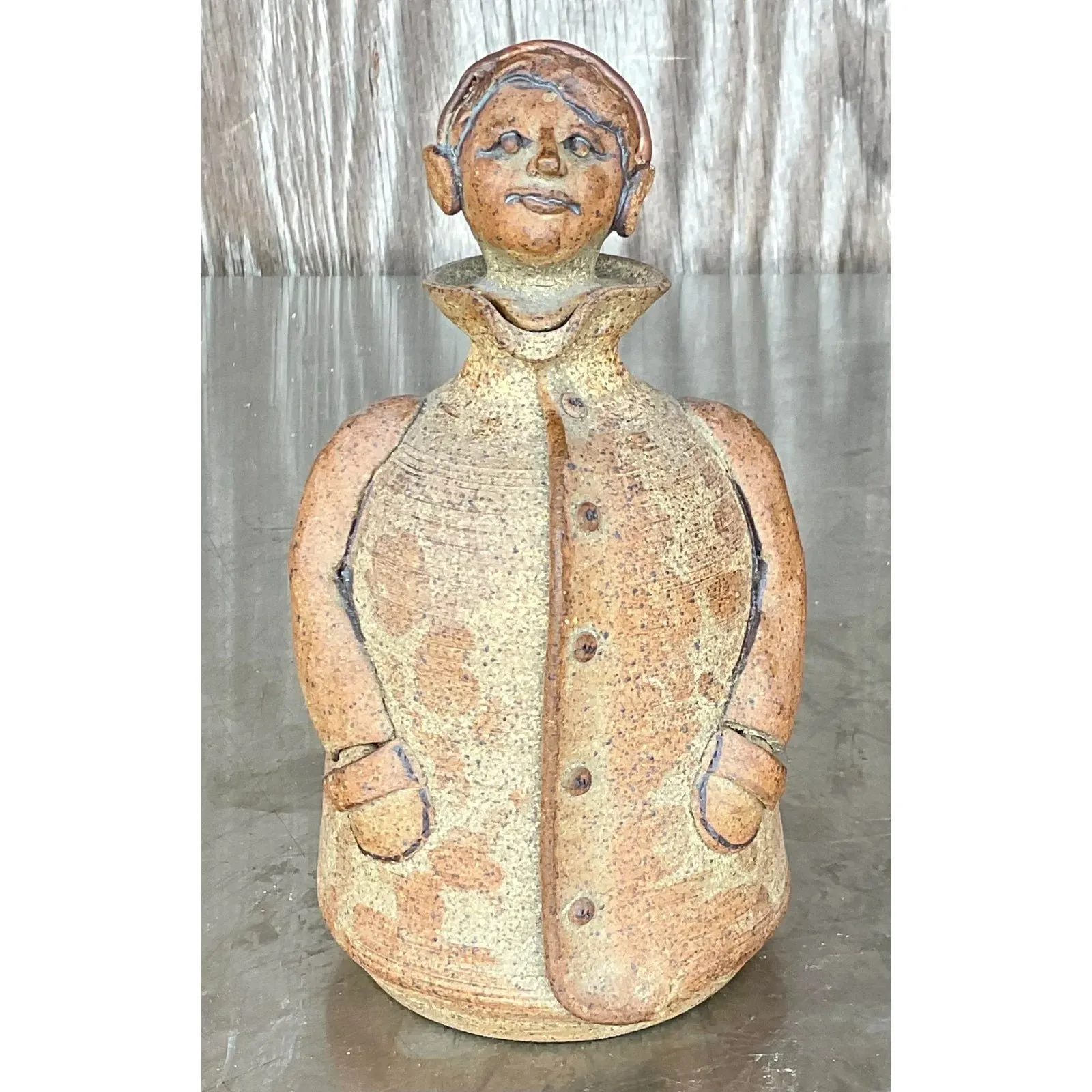 Vintage Boho Studio Pottery Decanter
