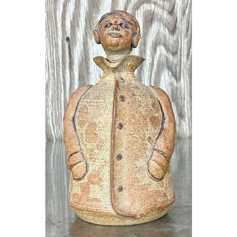 Vintage Boho Studio Pottery Decanter — additional photo 1