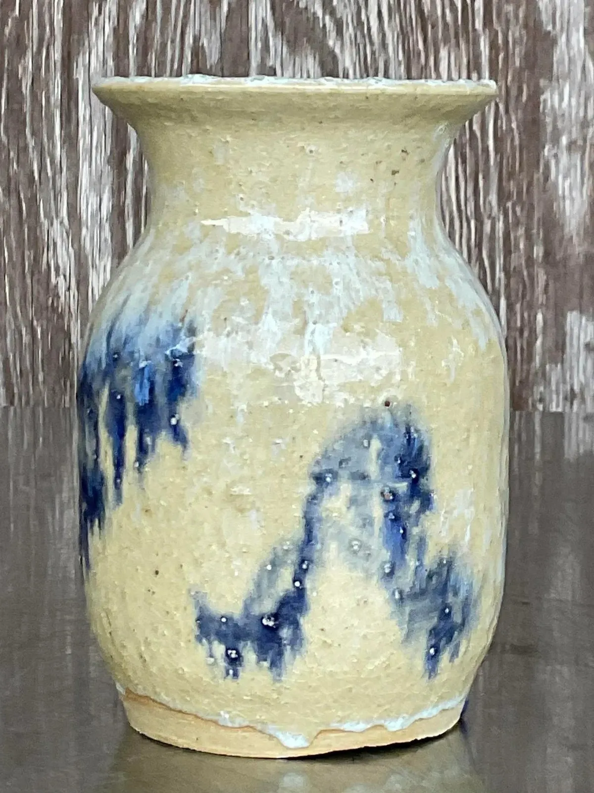 Vintage Boho Signed Studio Pottery Vase - Pottery, 4W x 6.25H — additional photo 1