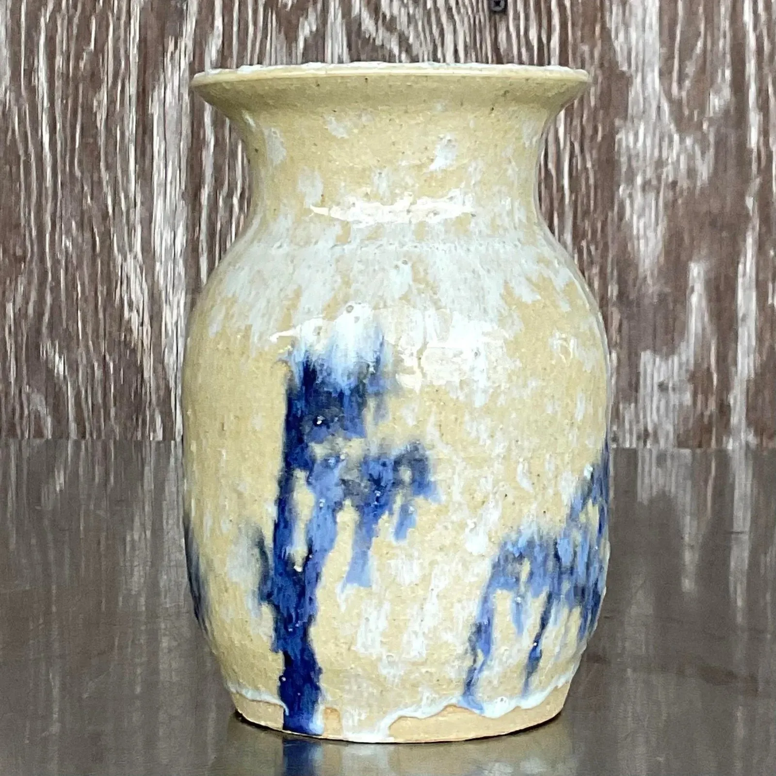 Vintage Boho Signed Studio Pottery Vase - Pottery, 4W x 6.25H — additional photo 8