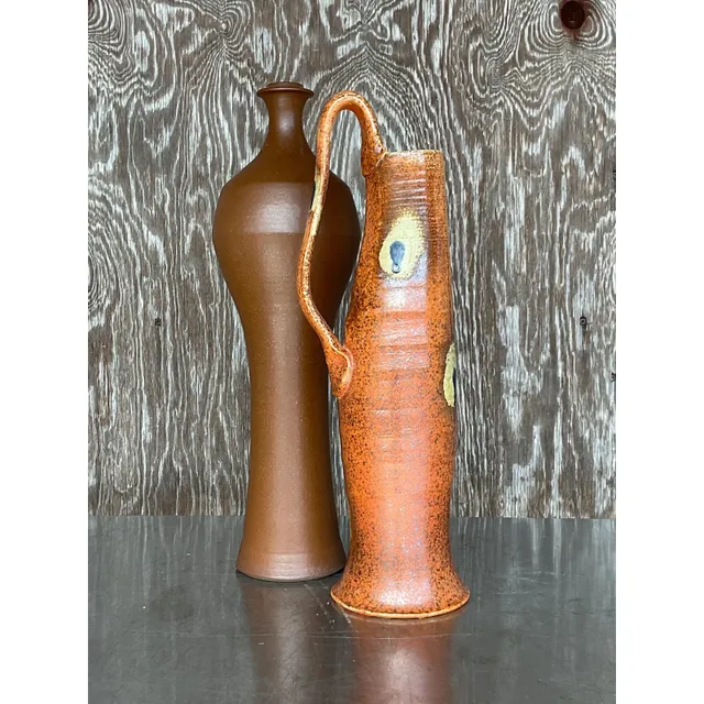 Vintage Boho Studio Pottery Vases - Set of 2 — additional photo 3