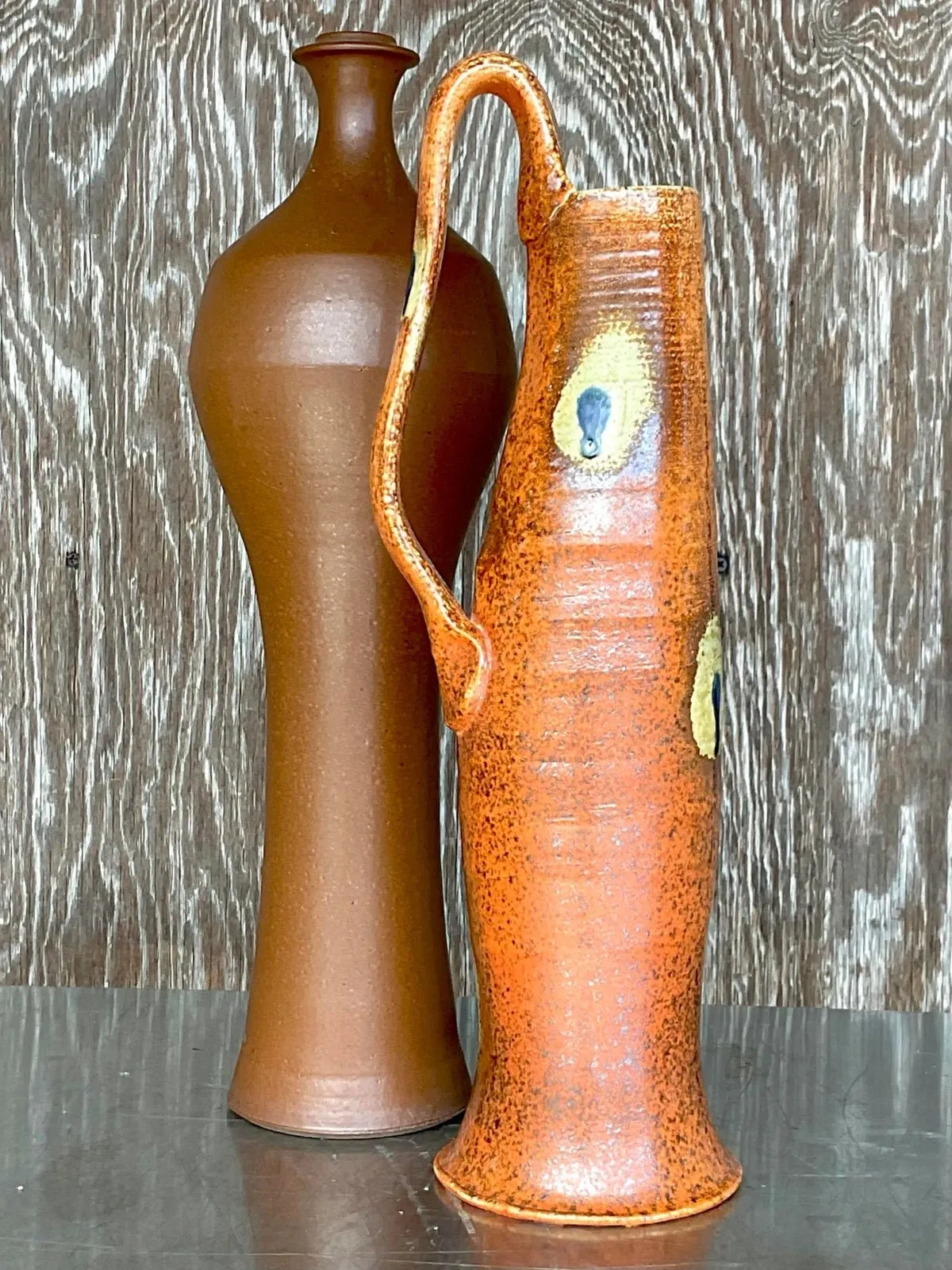 Vintage Boho Studio Pottery Vases - Set of 2 — additional photo 1