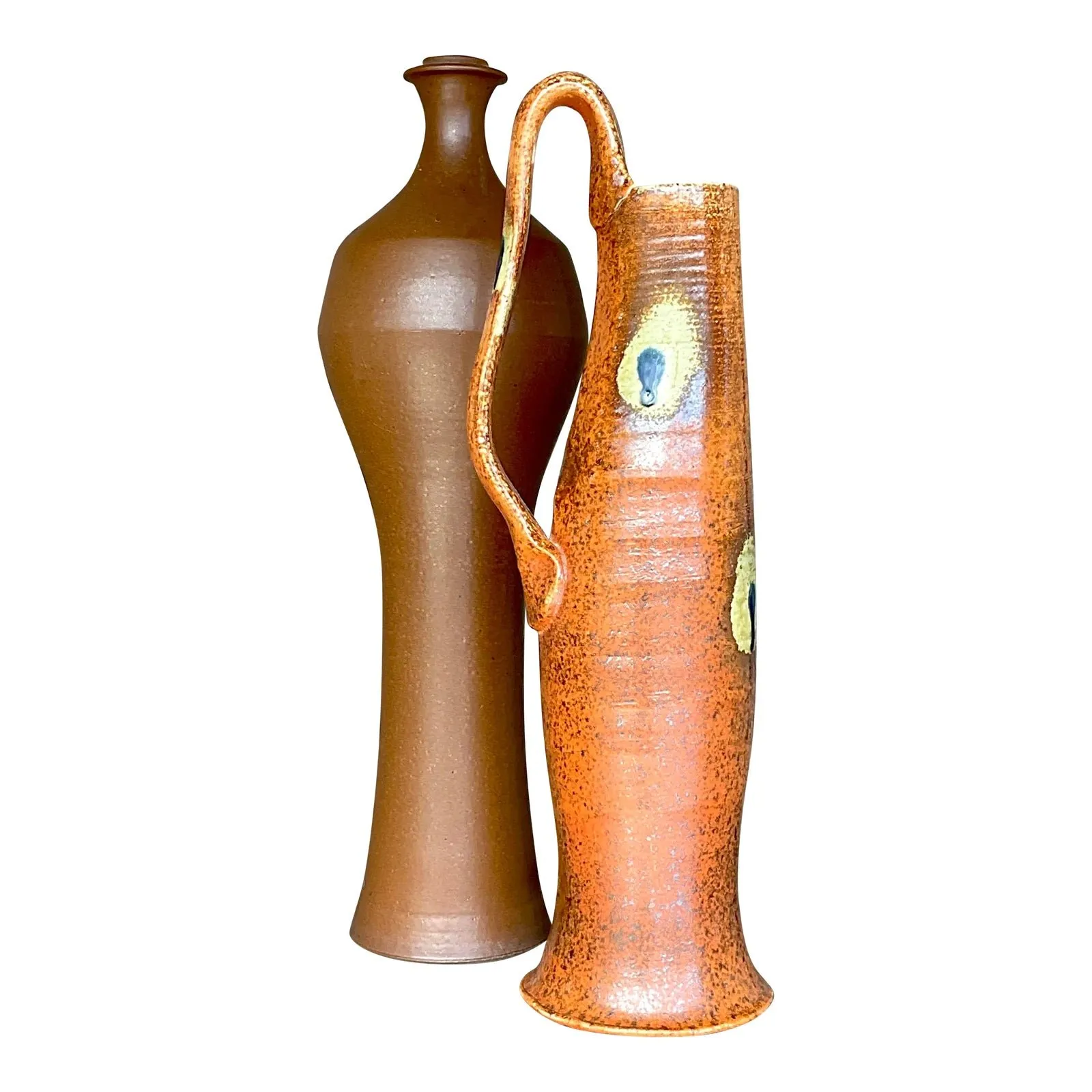 Vintage Boho Studio Pottery Vases - Set of 2 — additional photo 8
