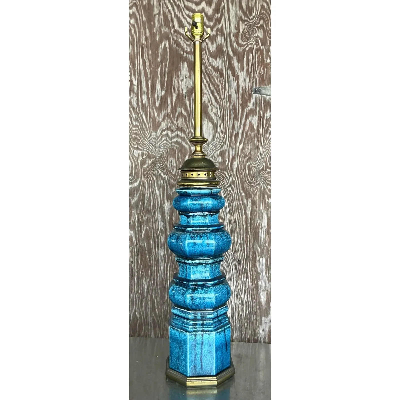 Vintage Stiffel Mid-Century Modern Glazed Ceramic Lamp — additional photo 3