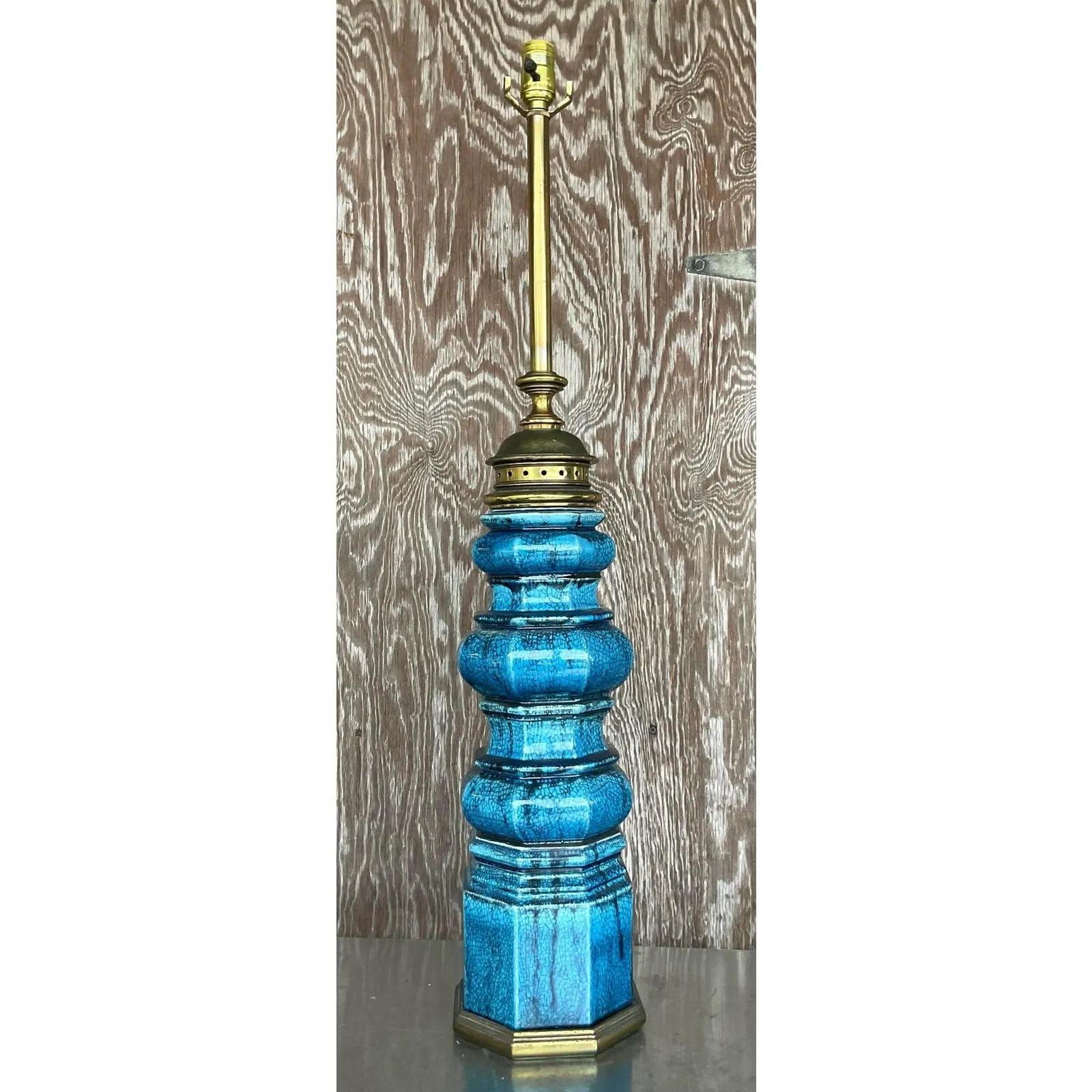 Vintage Stiffel Mid-Century Modern Glazed Ceramic Lamp — additional photo 8