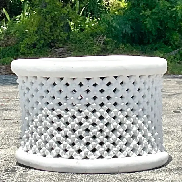 Late 20th Century Vintage Boho Bamileke Wood Coffee Table — additional photo 1