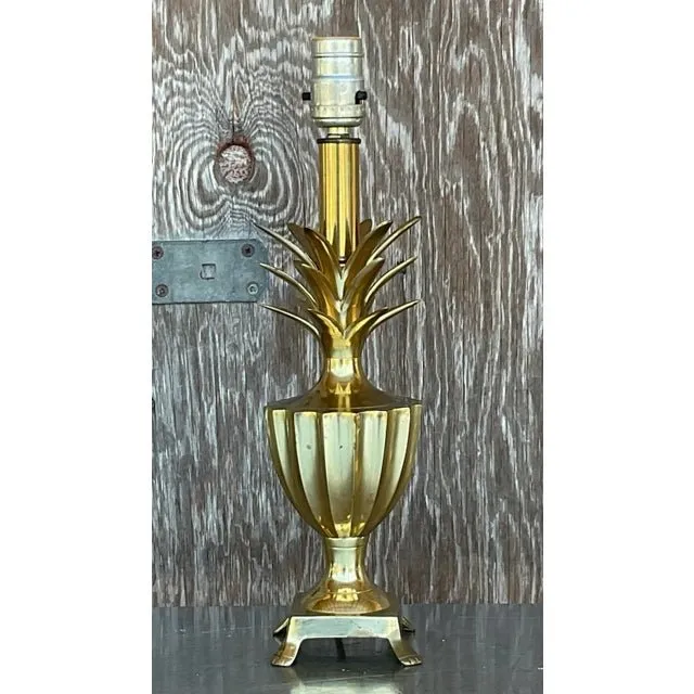 Vintage Regency Petite Brass Pineapple Lamp