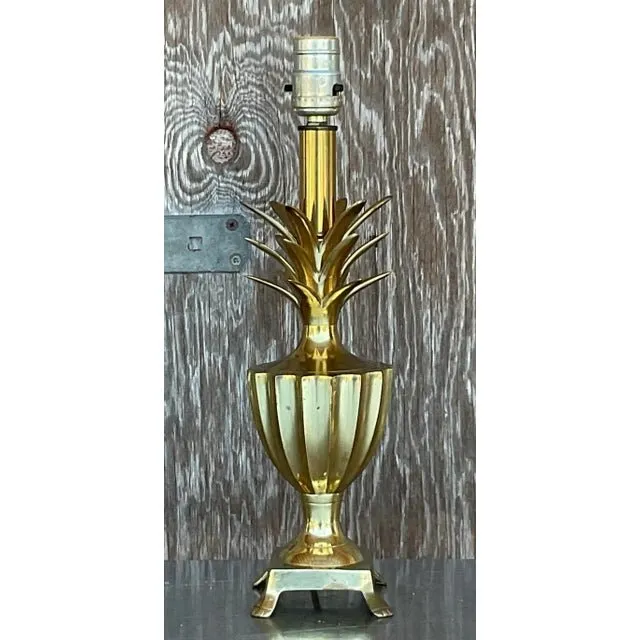 Vintage Regency Petite Brass Pineapple Lamp — additional photo 2