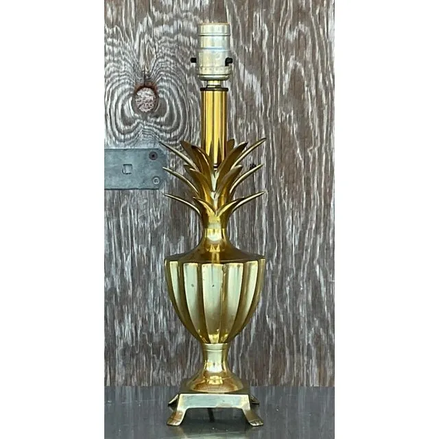 Vintage Regency Petite Brass Pineapple Lamp — additional photo 3