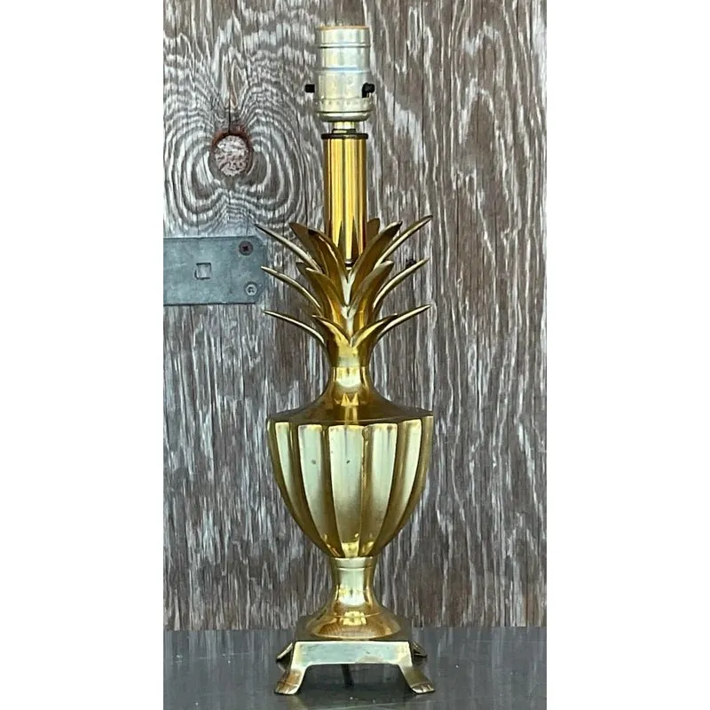 Vintage Regency Petite Brass Pineapple Lamp — additional photo 4