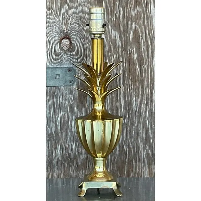 Vintage Regency Petite Brass Pineapple Lamp — additional photo 5