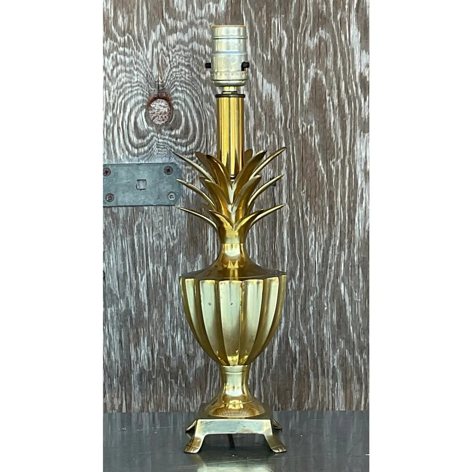 Vintage Regency Petite Brass Pineapple Lamp — additional photo 8