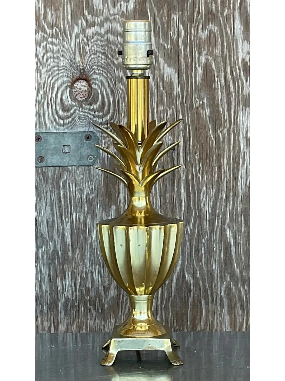 Vintage Regency Petite Brass Pineapple Lamp — additional photo 7