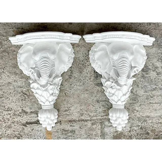 Vintage Boho Elephant Brackets - a Pair — additional photo 1