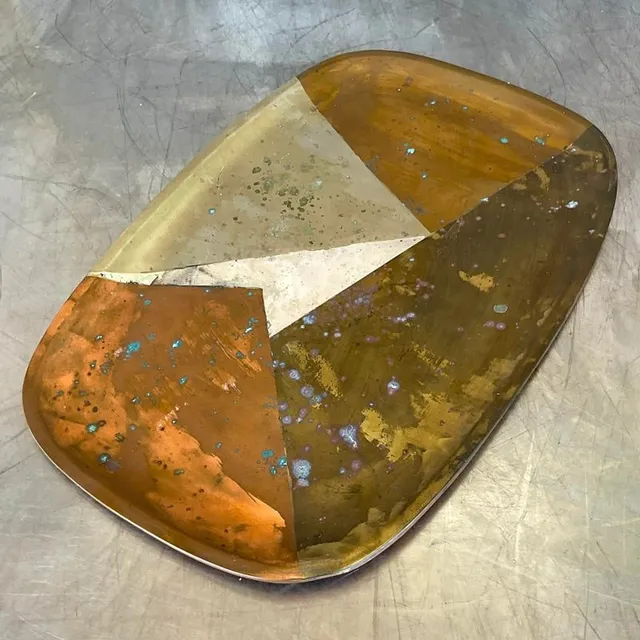 Vintage Boho Multi Metal Serving Tray — additional photo 5