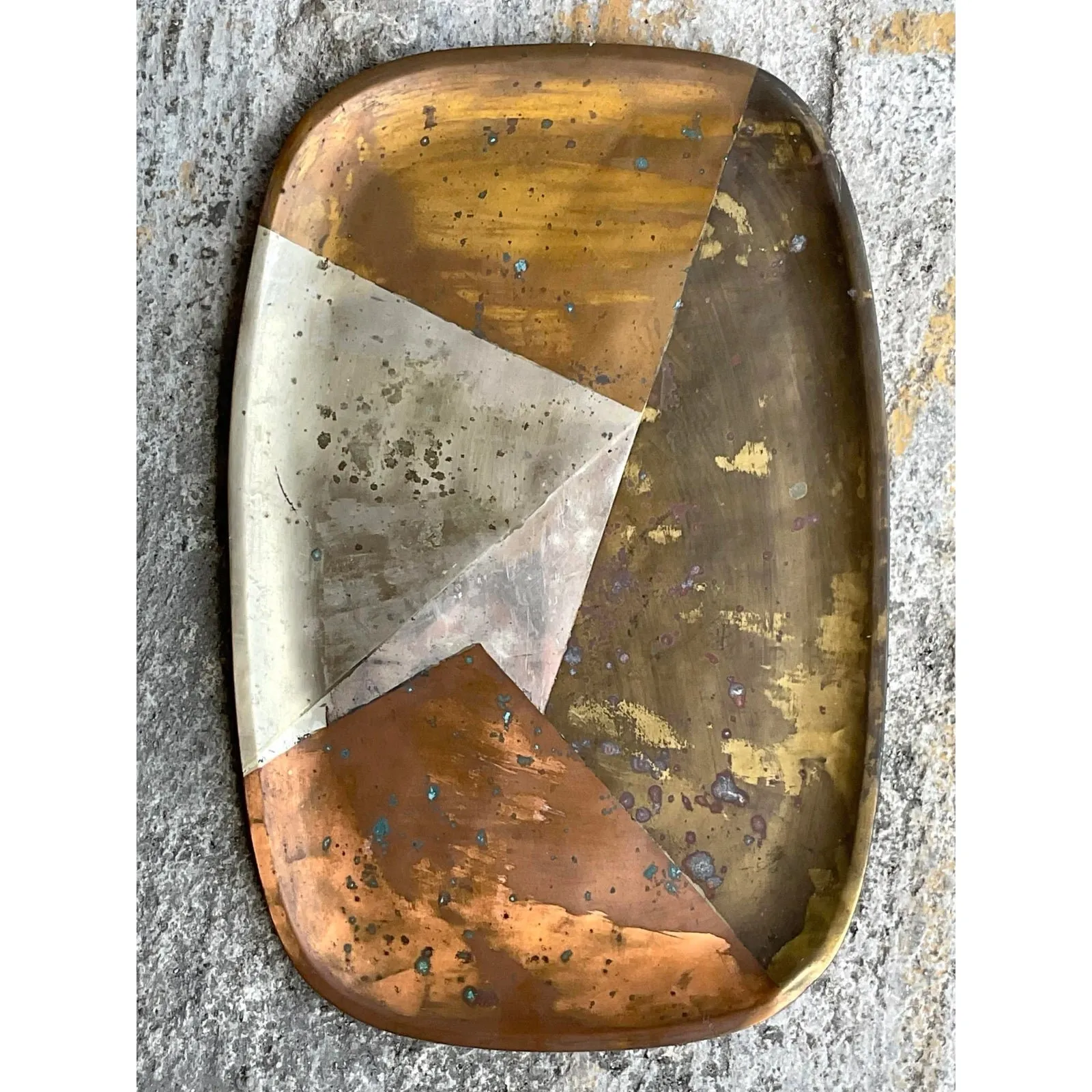 Vintage Boho Multi Metal Serving Tray — additional photo 2