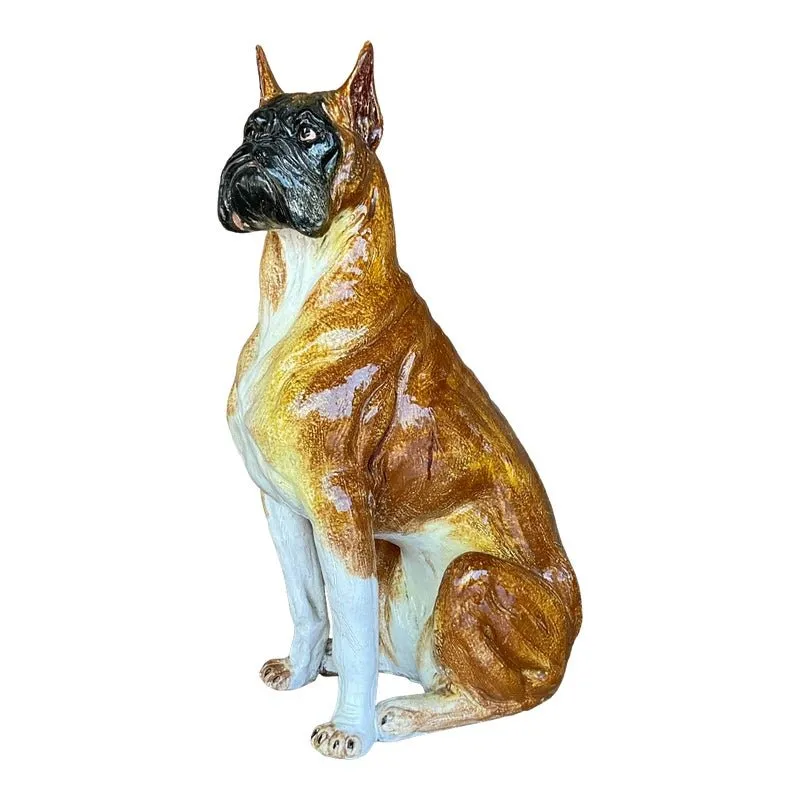 Vintage Boho Italian Glazed Ceramic Boxer — additional photo 4