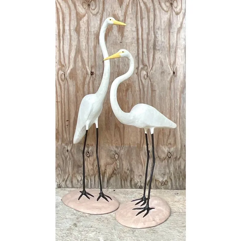 Vintage Boho Concrete Cranes - a Pair — additional photo 1