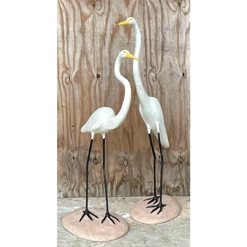 Vintage Boho Concrete Cranes - a Pair — additional photo 2