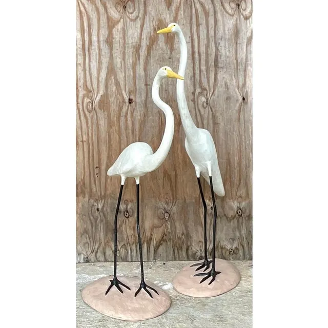 Vintage Boho Concrete Cranes - a Pair — additional photo 2