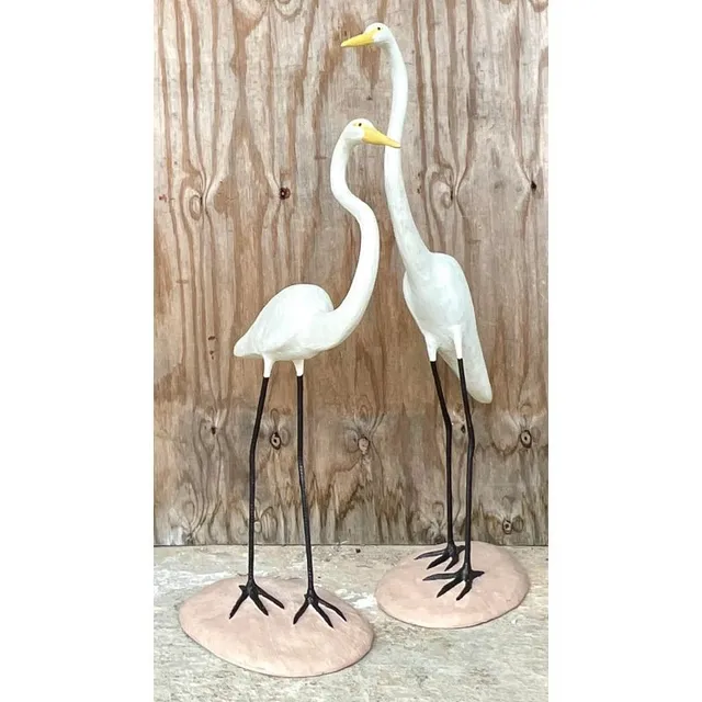 Vintage Boho Concrete Cranes - a Pair — additional photo 3